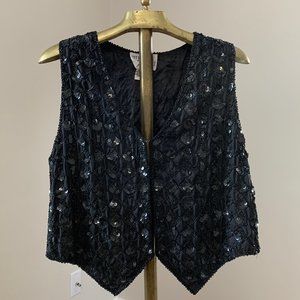 Vintage Beaded Silk Vest